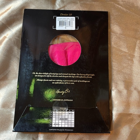 Honey Birdette Juliet Hot Pink Thigh High Stockings - Picture 2 of 2